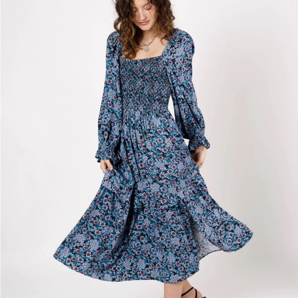 Band of the Free Dresses & Skirts - NWT BAND OF THE FREE Roselin Sapphire Long-Sleeve Maxi Dress